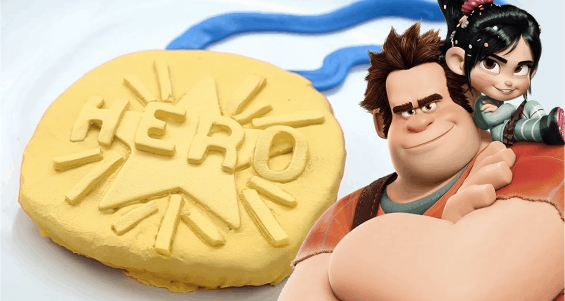 Médaille Wreck-it Ralph Hero's Duty - Réplique Officielle Double Face Or, 6.3 Cm