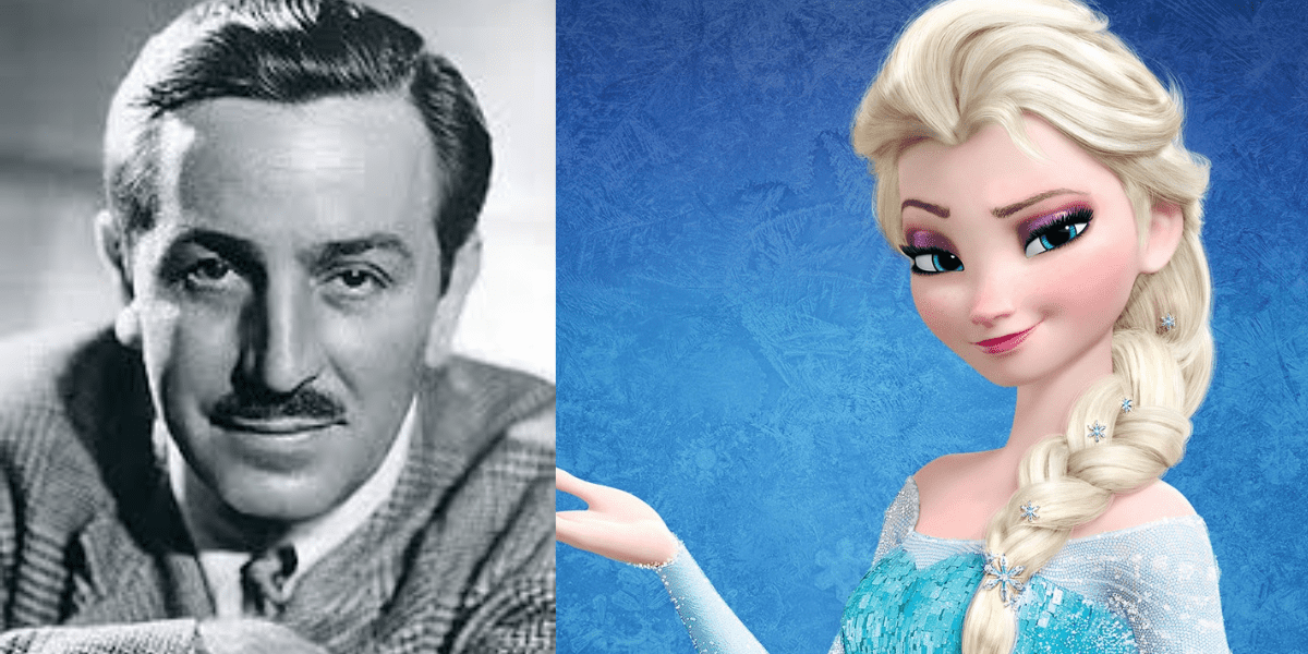 Walt Disney Image Next to Elsa of Frozen