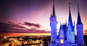 Magic Kingdom's Cinderella Castle in the evening