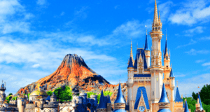 Castle and Attraction at Tokyo Disneyland