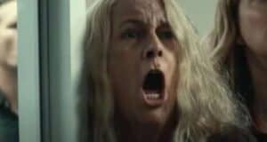 Laurie Strode (Jamie Lee Curtis) screaming "Michael" in 'Halloween Kills'