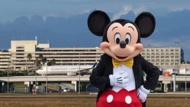 Mickey Mouse at the Hyatt Regency Orlando International Airport at Disney World.