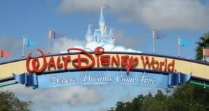 Walt Disney World entrance sign featuring Cinderella Castle as part of the 2027 resort redesign.
